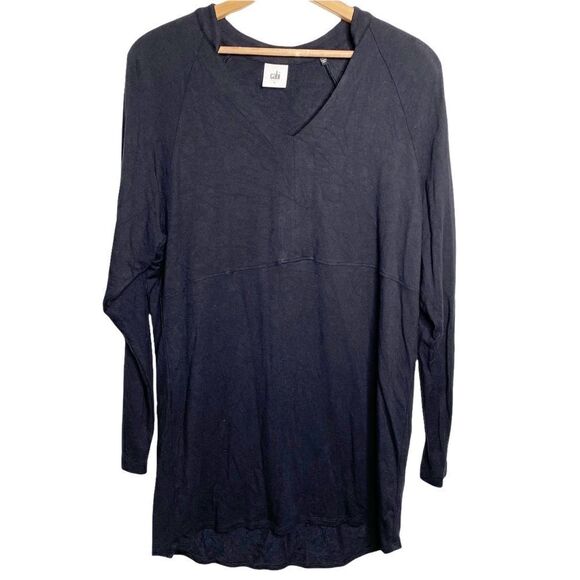 Cabi Womens Gala Sweatshirt Size Small Black Long Sleeve V-Neck - Picture 3 of 8